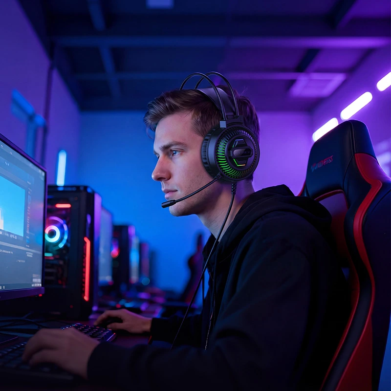 Навушники ігрові HOCO W118 Extreme gaming headphones Black — фото 8