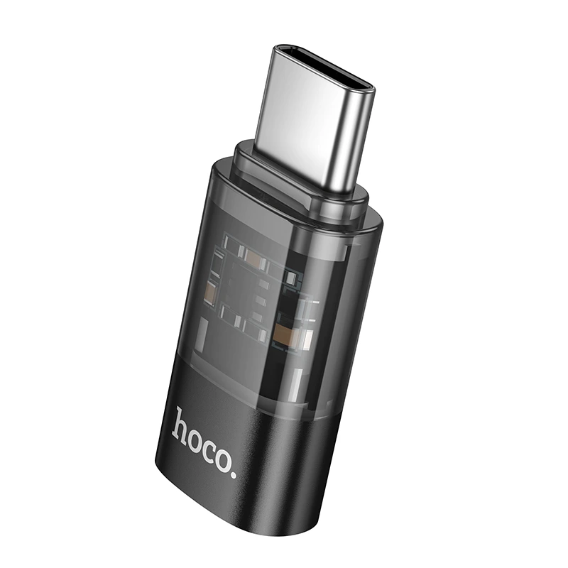 Перехідник HOCO UA36D C male to iP female transparent adapter — фото 3