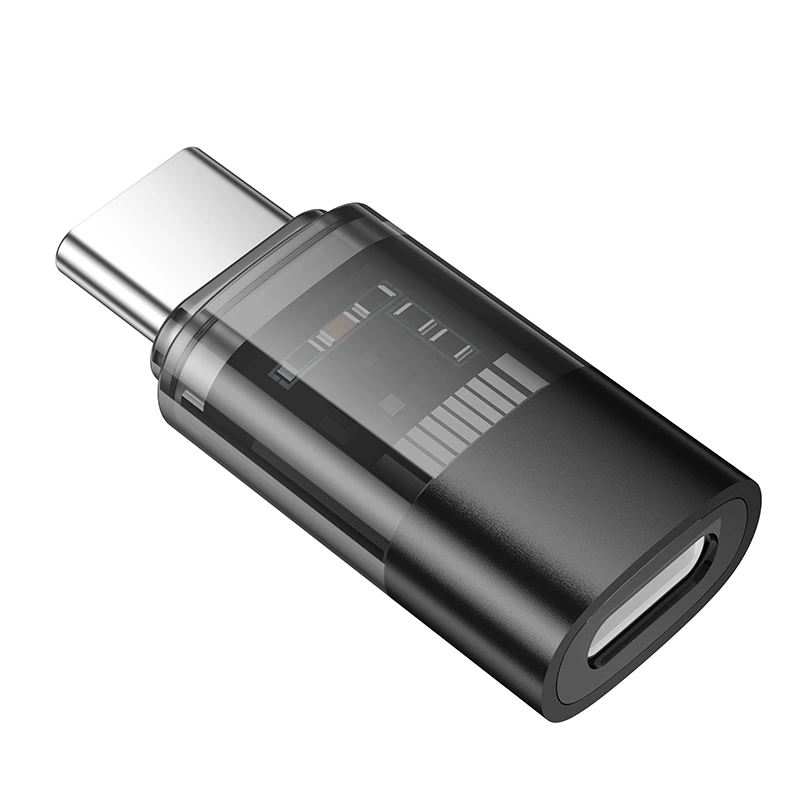 Перехідник HOCO UA36D C male to iP female transparent adapter — фото 4