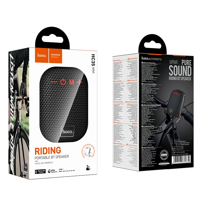 Портативна колонка HOCO HC35 Fun outdoor riding, 5W, Black