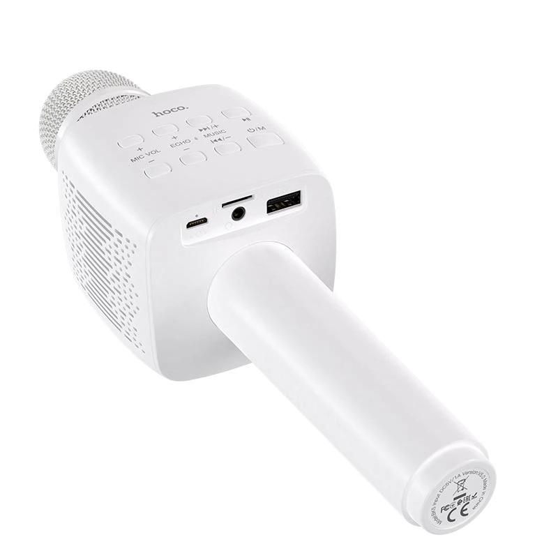 Портативна колонка-мікрофон HOCO BK5 Cantando karaoke microphone, 5W, White