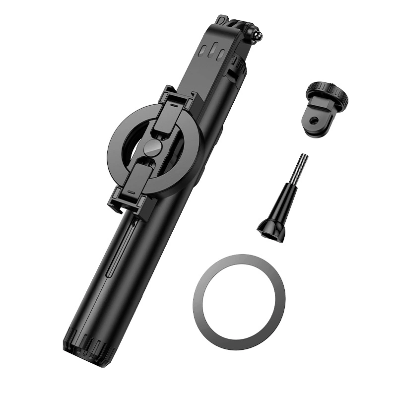 Селфі-трипод HOCO K25 Sherkhan magnetic aluminum alloy live broadcast holder (150сm) Black — фото 4