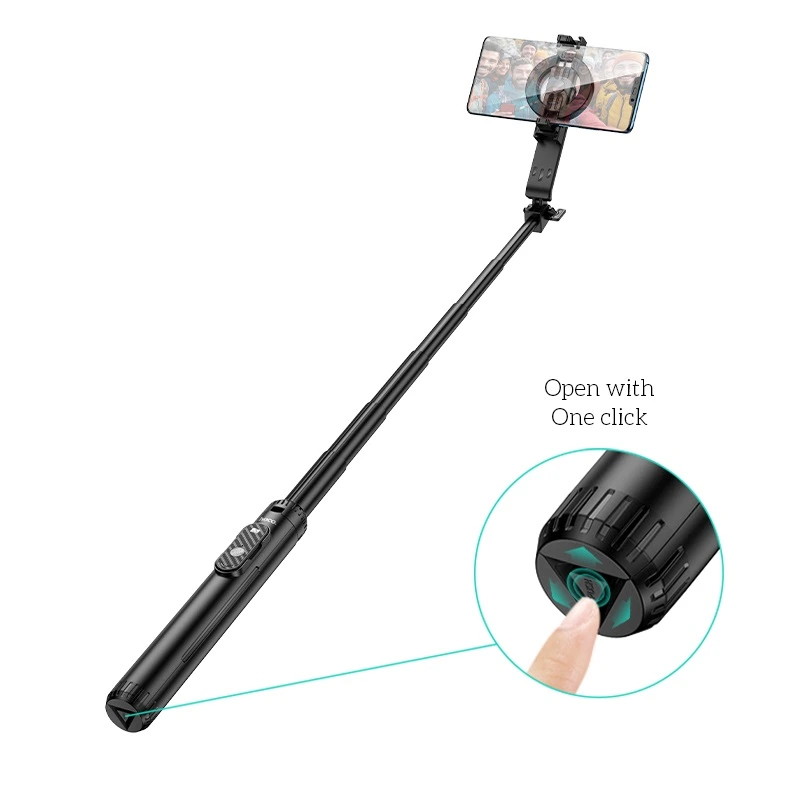 Селфі-трипод HOCO K25 Sherkhan magnetic aluminum alloy live broadcast holder (150сm) Black — фото 6