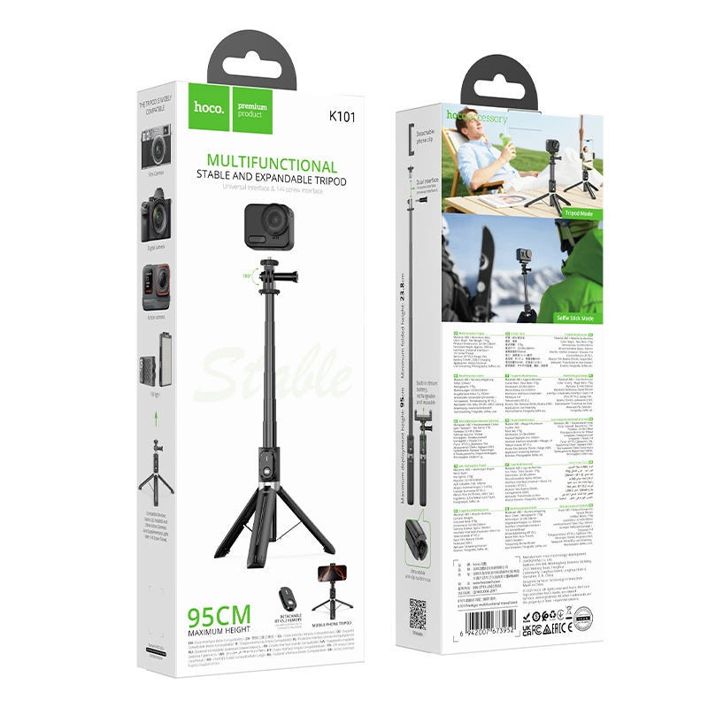 Штатив HOCO K101 Prestigio multifunctional tripod Black