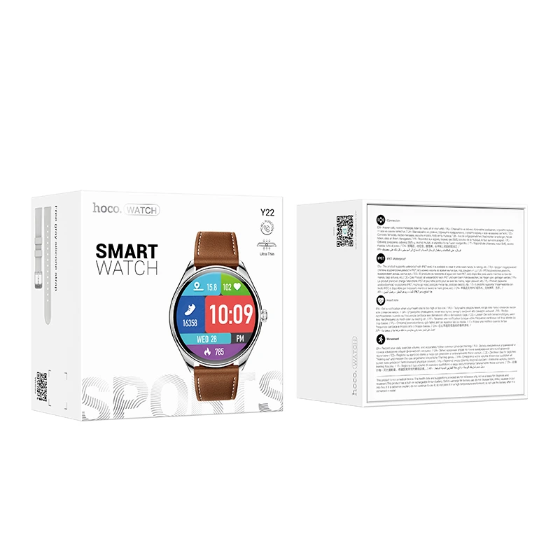 Смарт-годинник HOCO Y22 AMOLED 36mm. 200 mAh. IP67 Silver