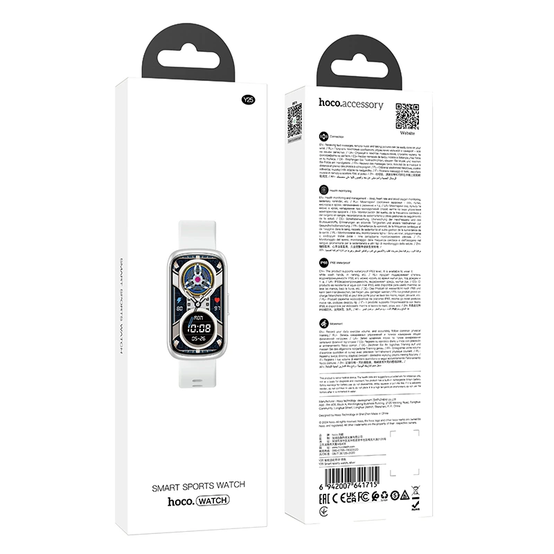 Смарт-годинник HOCO Y25 37mm. 190 mAh. IP68 Smart sports watch Silver