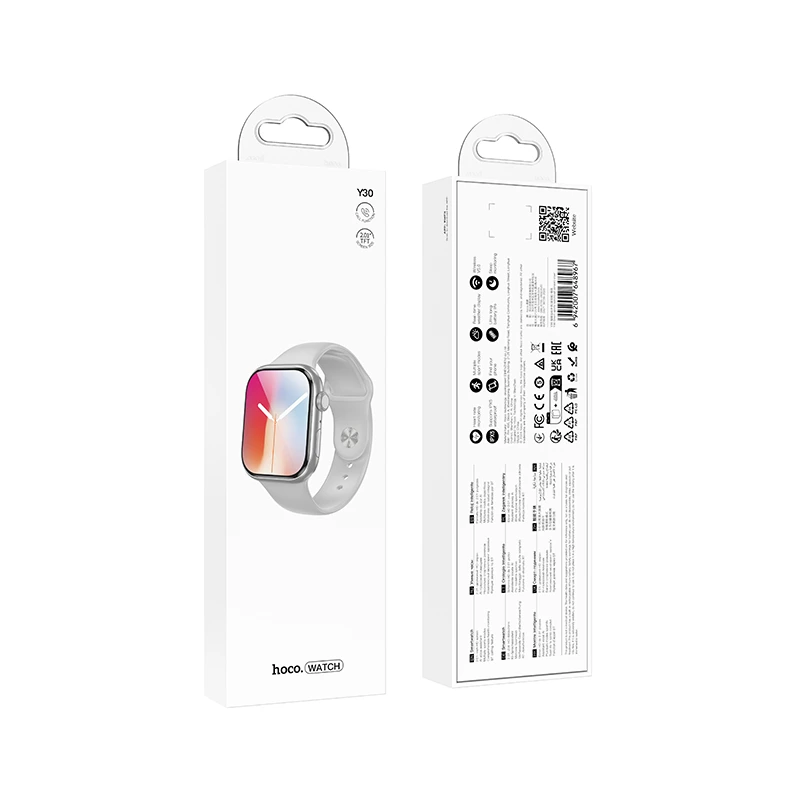 Смарт-годинник HOCO Y30 50mm. 230 mAh. IP67 Smart sports watch(call version) Silver