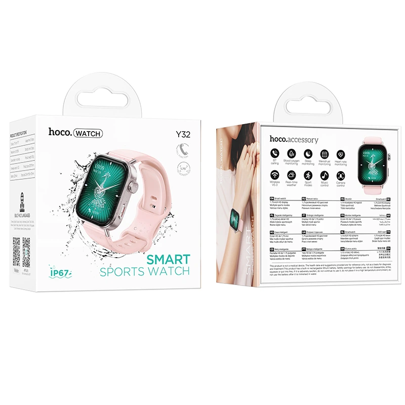 Смарт-годинник HOCO Y32 44mm. 225 mAh. IP67 Smart sports watch(call version)