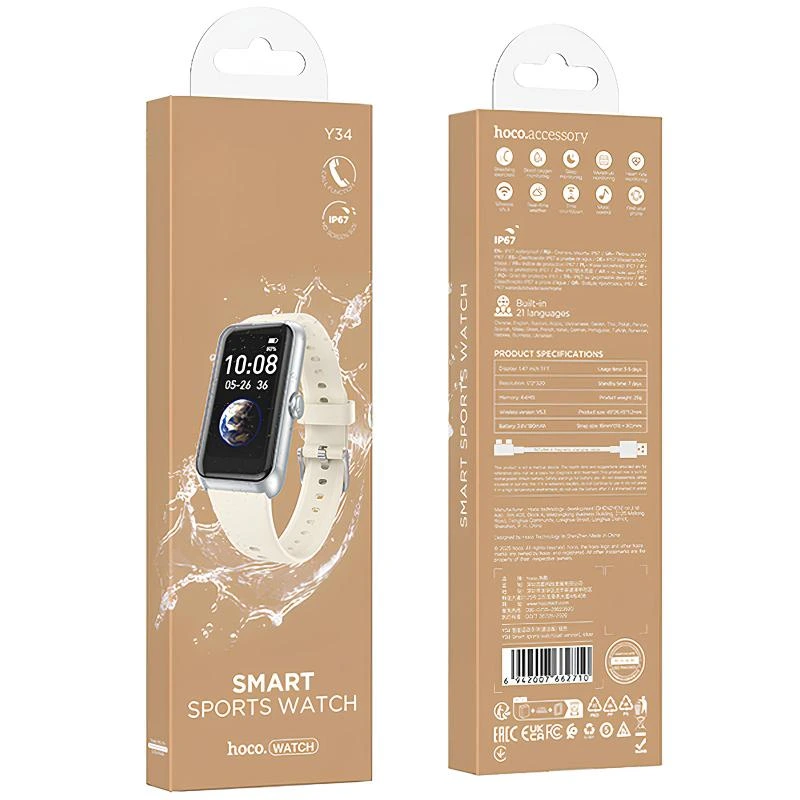 Смарт-годинник Hoco Y34 Smart sports watch (call version) Silver