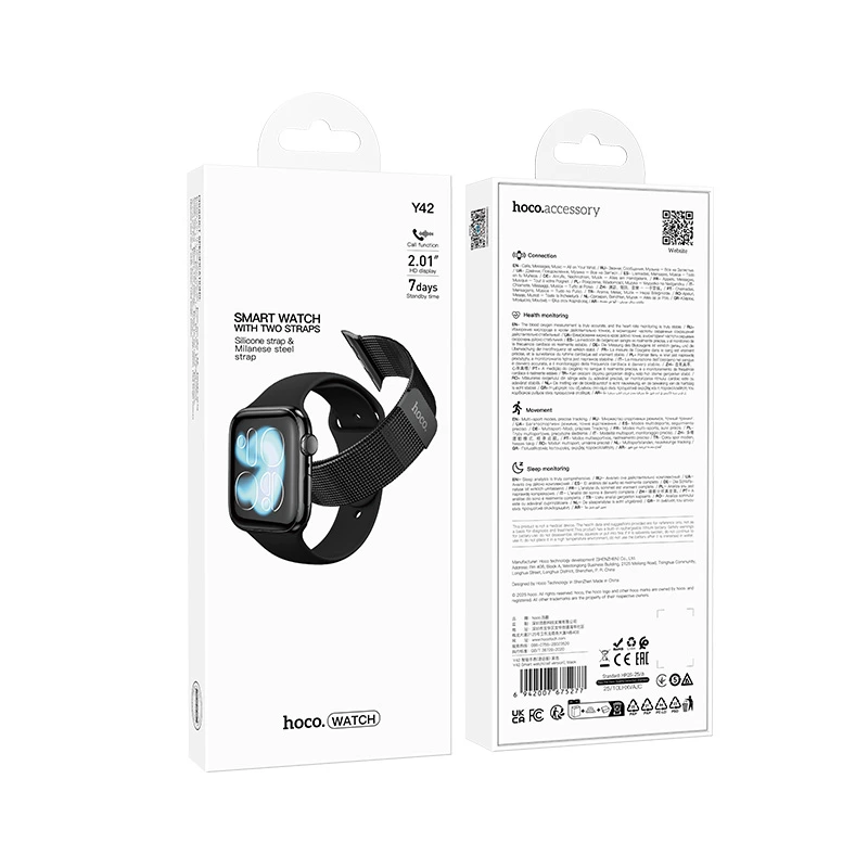 Смарт-годинник HOCO Y42 51mm. 200 mAh. IPX6 Smart watch(call version) Black