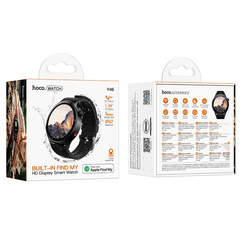 Смарт-годинник HOCO Y46 Smart watch (call+Find My) Black