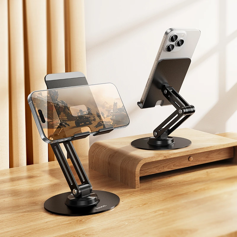 Тримач для телефона HOCO HD15 Suntuoso desktop stand Black — фото 8