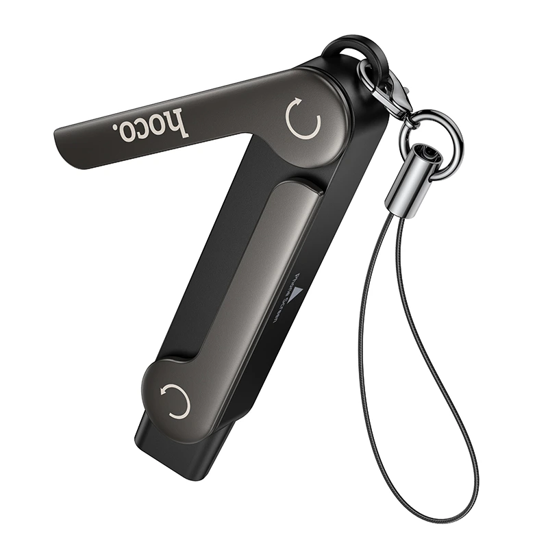 Тримач для телефона HOCO UA47A Type-C male to Type-C female holder-adapter Black — фото 3