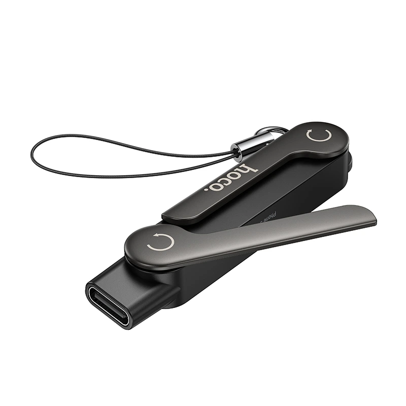 Тримач для телефона HOCO UA47A Type-C male to Type-C female holder-adapter Black — фото 4