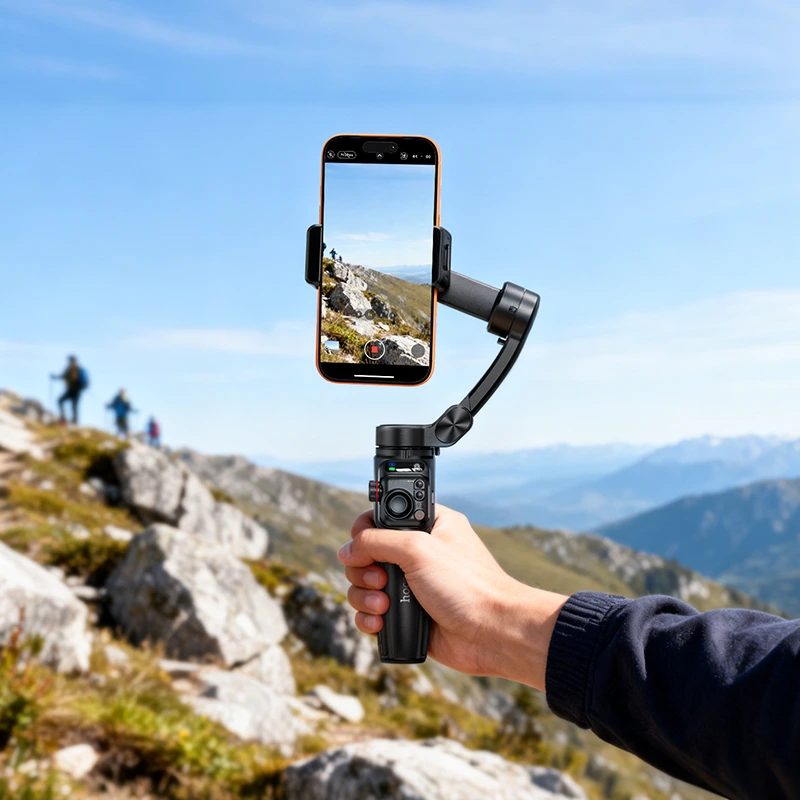 Триосьовий стабілізатор HOCO K91 Three-axis intelligent gimbal Black — фото 10