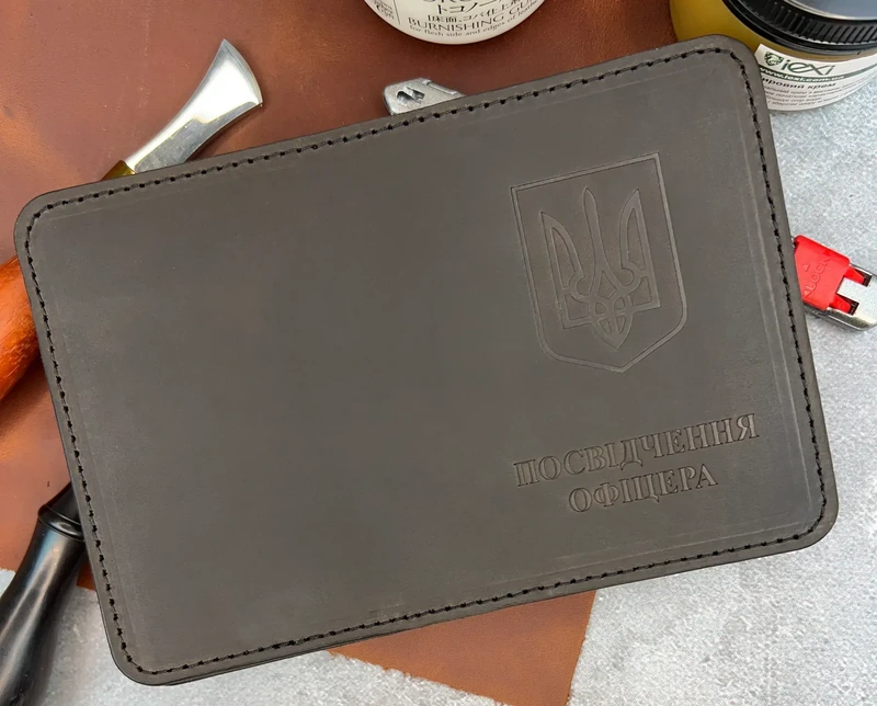 Шкіряна обкладинка Посвідчення Офіцера "Crazy Hors", Шоколадний