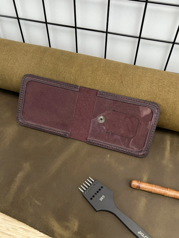 Обкладинка на посвідчення Військова Служба Правопорядку із натуральної шкіри "Crazy Hors", Марсала