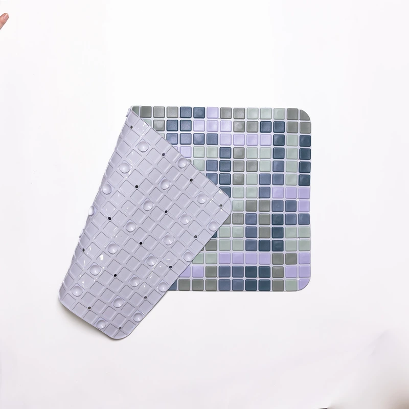 Антиковзкий килимок на присосках для ванни та душу 65×35 (см) силіконовий Синій HP-42-47BL