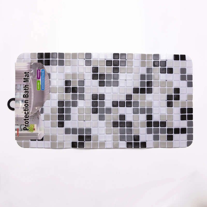 Антиковзкий килимок на присосках для ванни та душу 65×35 (см) силіконовий Сірий HP-42-47G