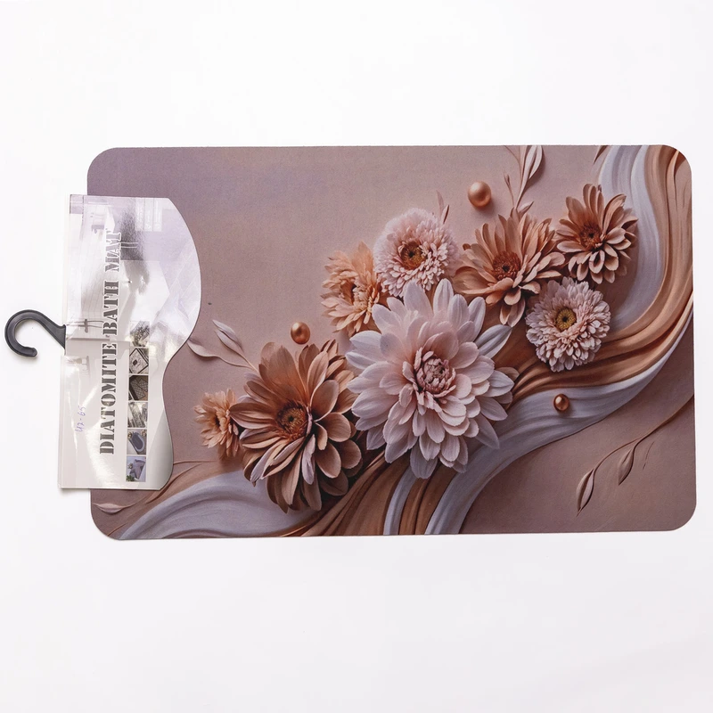 Антиковзний 3D килимок для ванної кімнати з м'якого діатоміту 38×58(см) вологопоглинаючий килимок для будинку ванни HP-42-65