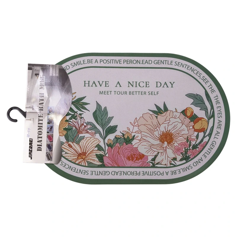Діатомітовий овальний килимок Have A Nice Day 38×58 (см) вологопоглинальнючий HP-42-59 — фото 3