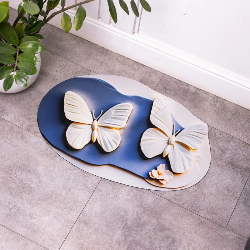 Килимок для ванної кімнати з 3D-ефектом Hover Bloom 58*38 см діатомітовий Синій HP-42-36 — фото 3