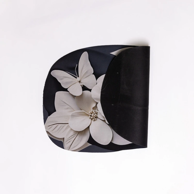 Килимок для ванної кімнати з 3D-ефектом Petal Relief 38*58 см діатомітовий Чорний HP-42-38