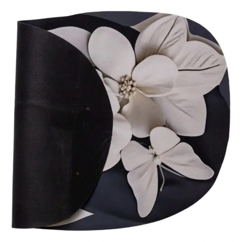 Килимок для ванної кімнати з 3D-ефектом Petal Relief 58*38 см діатомітовий Чорний HP-42-38