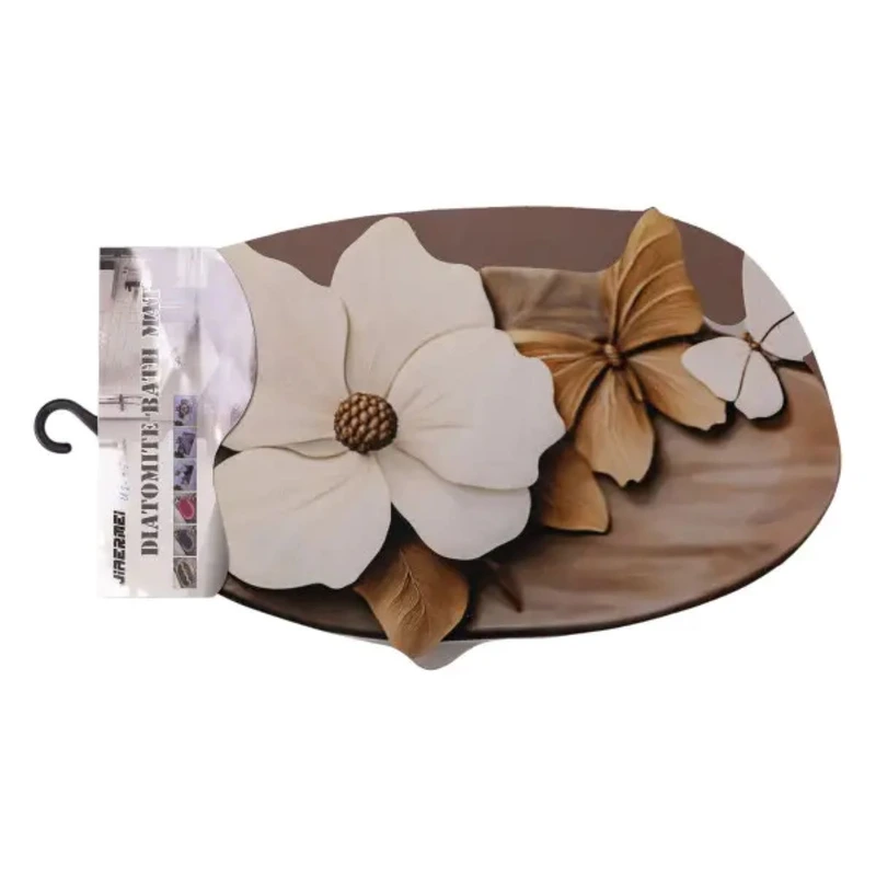 Килимок для ванної кімнати з 3D-ефектом Petal Relief 58*38 см діатомітовий Коричневий HP-42-35 — фото 4