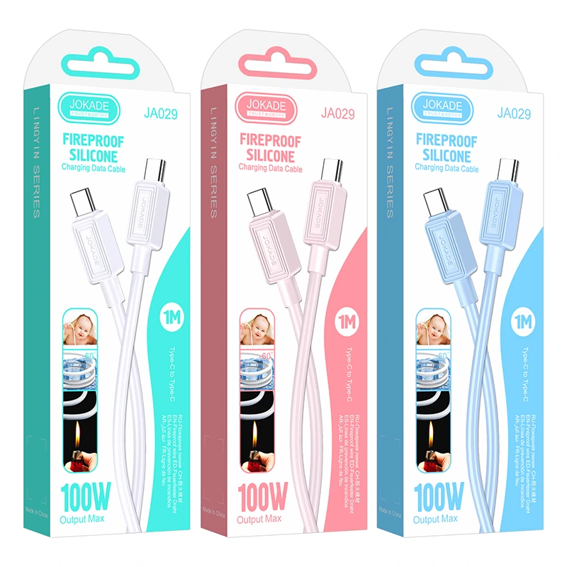 Кабель Jokade JA029 PD Type-C – Type-C 100W/1м- синій