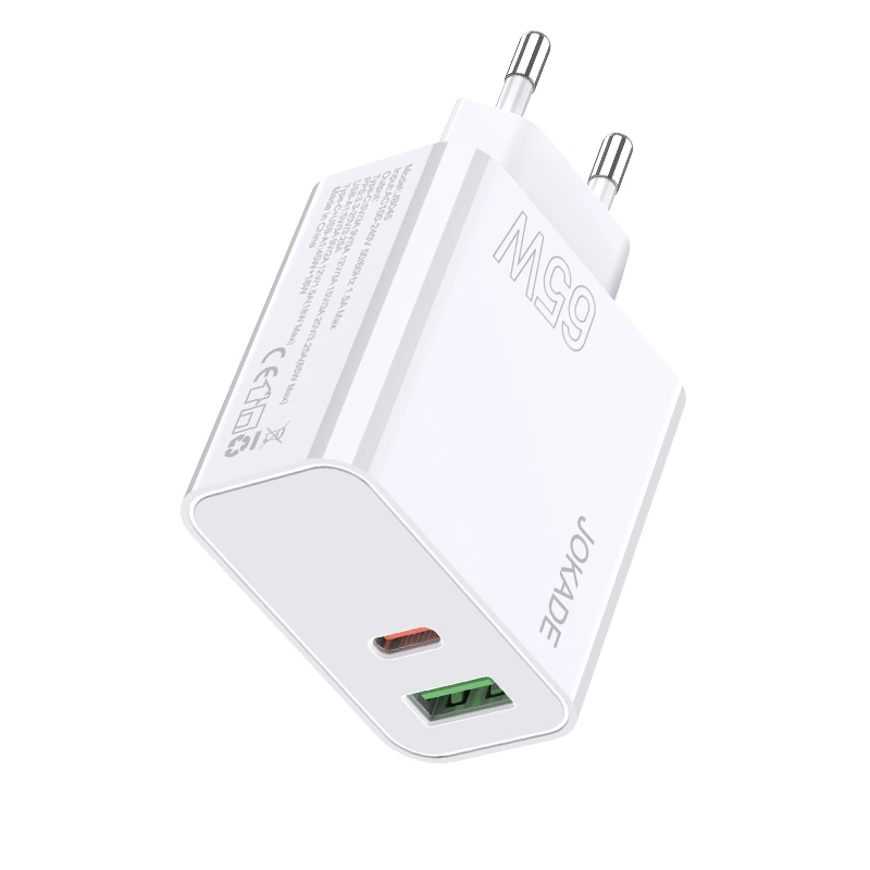 Мережевий зарядний пристрій Jokade JB045 (USB/USB-C/65W)- білий