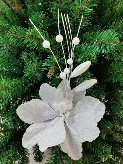 Прикраса декоративна Квітка, 40 см, текстиль, колір білий