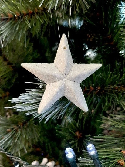 Набір новорічних прикрас 5 см, "Зірка", 12 шт, білий, пластик
