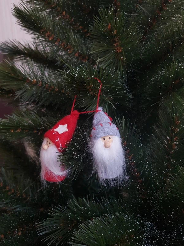 Набір новорічних прикрас Jumi "Леприкон", 2шт, фетр, 5,5см, сірий та червоний