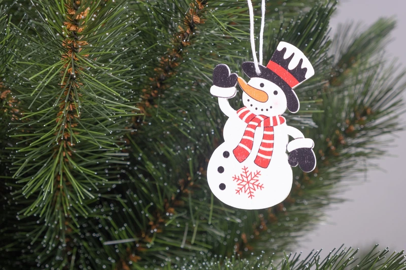 Підвіска новорічна "Сніговик", комплект 4 шт Jumi, дерево, 7 см 1274