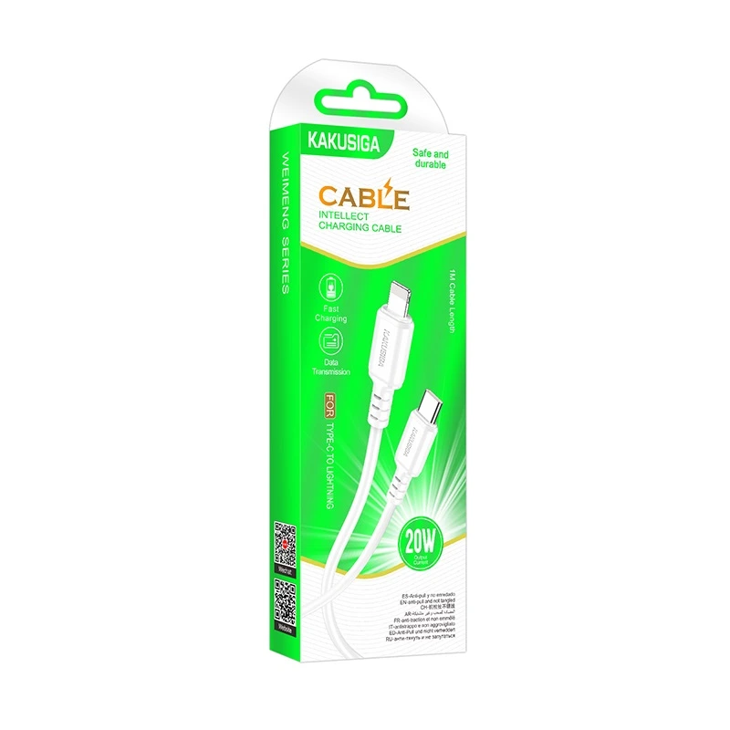 Кабель Kakusiga KSC-982 Type-C - Lightning 20W- білий