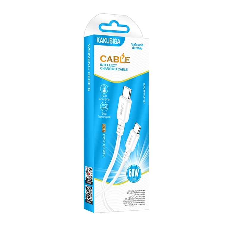 Кабель Kakusiga KSC-982 Type-C - Type-C 60W- білий