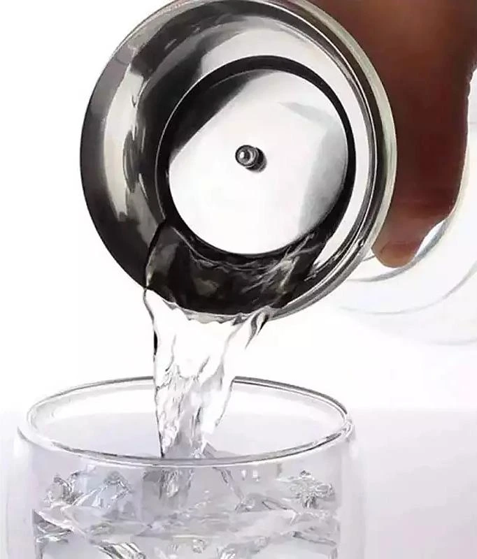 Графін скляний Kamille 1000мл зі сталевою пробкою та ситечком