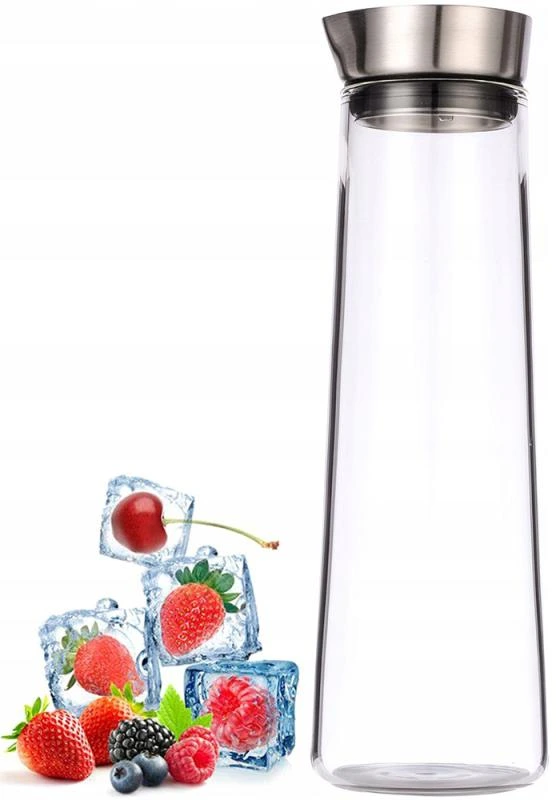 Графін скляний Kamille 1200мл зі сталевою пробкою