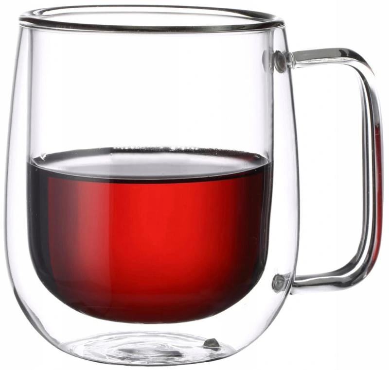 Набір скляних кухлів Kamille 300мл, 2 термокухлі з подвійними стінками