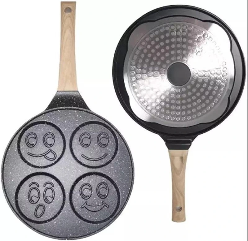 Сковорода індукційна Kamille "Посмішка" Ø22см для оладок, з антипригарним покриттям Marble Black