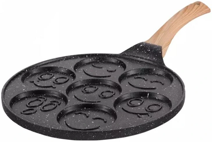 Сковорода індукційна Kamille "Посмішка" Ø26см для оладок, з антипригарним покриттям Marble Black