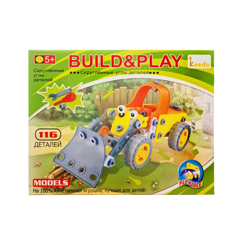 Конструктор дитячий Build&Play "Бульдозер" Keedo J-108A, 116 елементів
