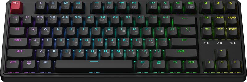Клавіатура бездротова Keychron C3 Max Super Red Switch Black RGB (C3M-H1-UA)