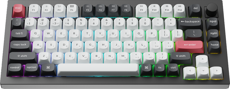 Клавіатура бездротова Keychron Q1 HE Magnetic Switch Black RGB (Q1H-M1-UA)