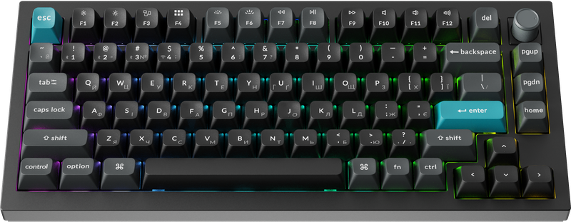 Клавіатура бездротова Keychron Q1 Ultra Keychron Red Switch Black RGB (Q1U-M1-UA)