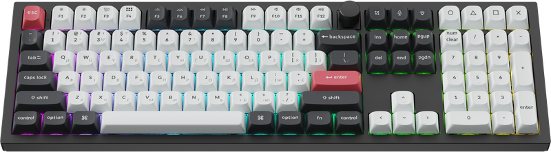 Клавіатура бездротова Keychron Q6 HE Magnetic Switch Black RGB (Q6H-M1-UA)