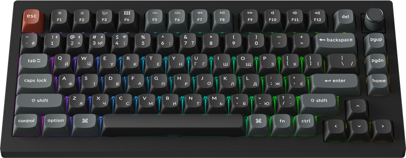Клавіатура бездротова Keychron V1 Ultra Keychron Red Switch Black RGB (V1U-D1-UA)