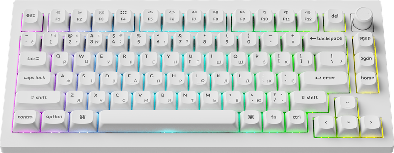 Клавіатура бездротова Keychron V1 Ultra Keychron Red Switch White RGB (V1U-F1-UA)
