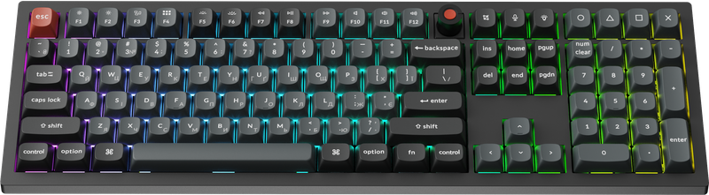 Клавіатура дротова Keychron V6 8K Keychron Super Red Switch Black RGB (V6W-D1-UA)